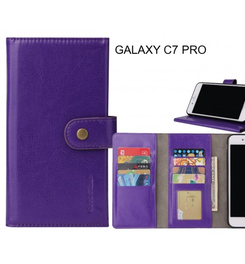 GALAXY C7 PRO Case 9 card slots wallet leather case folding stand