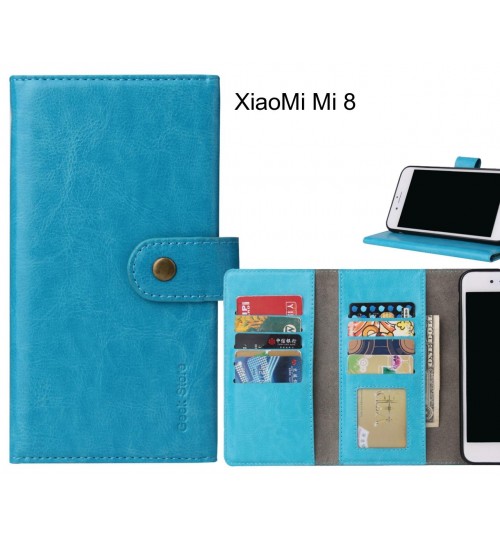 XiaoMi Mi 8 Case 9 card slots wallet leather case folding stand