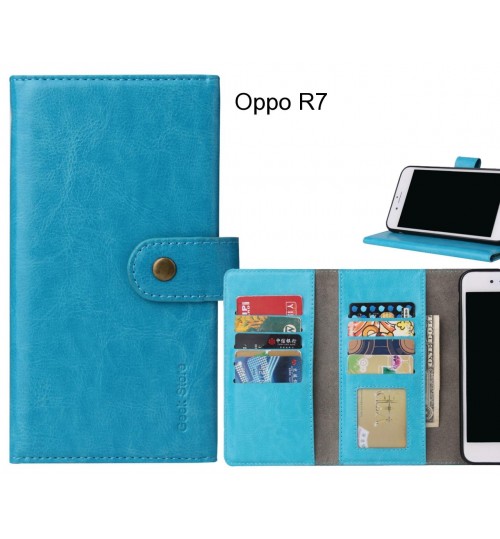 Oppo R7 Case 9 card slots wallet leather case folding stand
