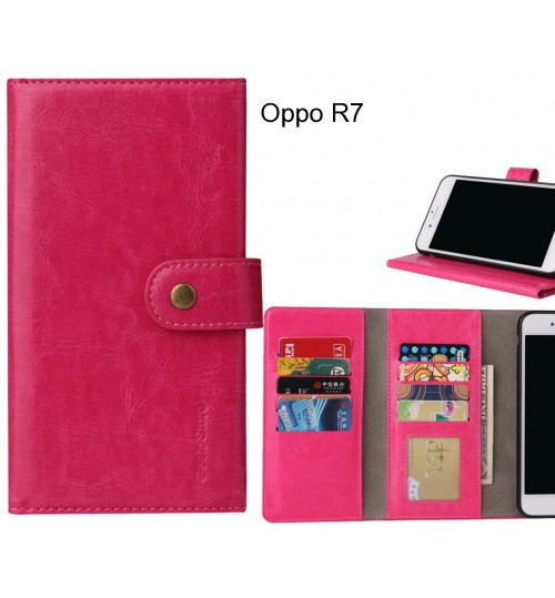 Oppo R7 Case 9 card slots wallet leather case folding stand