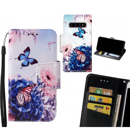 Galaxy S10 Case wallet fine leather case printed