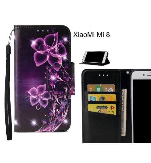 XiaoMi Mi 8 Case wallet fine leather case printed