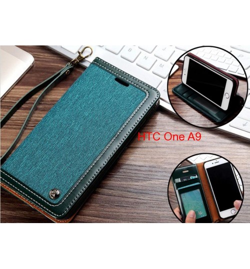 HTC One A9 Case Wallet Denim Leather Case