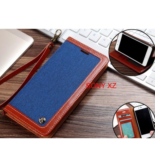 SONY XZ Case Wallet Denim Leather Case