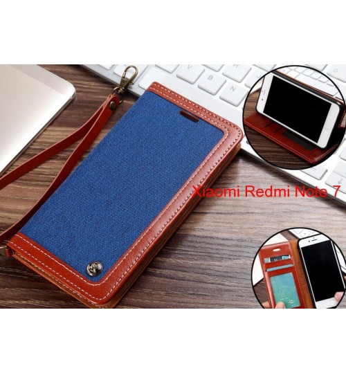 Xiaomi Redmi Note 7 Case Wallet Denim Leather Case