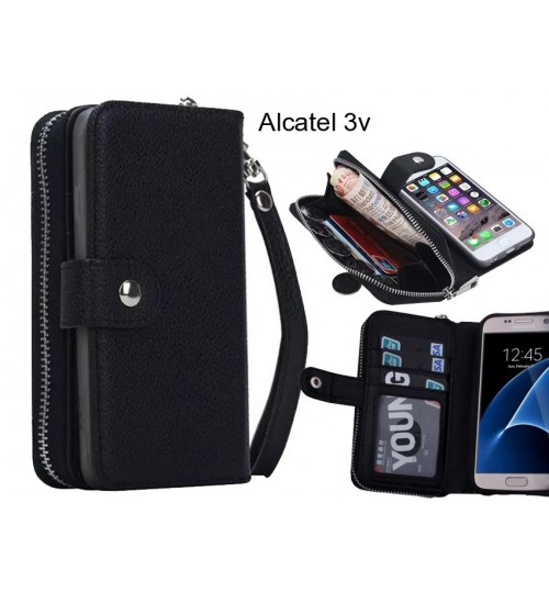 Alcatel 3v Case coin wallet case full wallet leather case