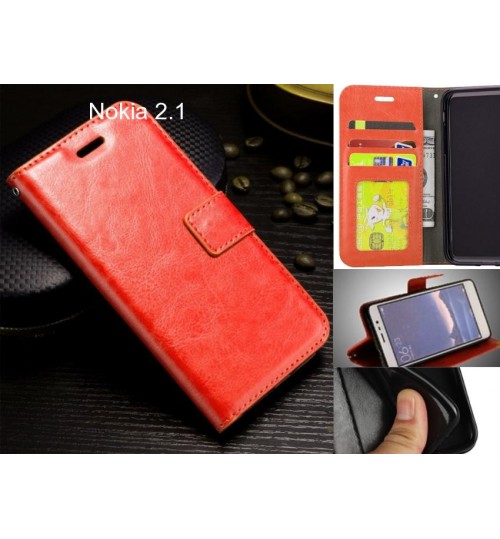 Nokia 2.1 case Fine leather wallet case