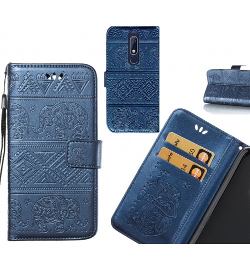 Nokia 5.1 case Wallet Leather flip case Embossed Elephant Pattern