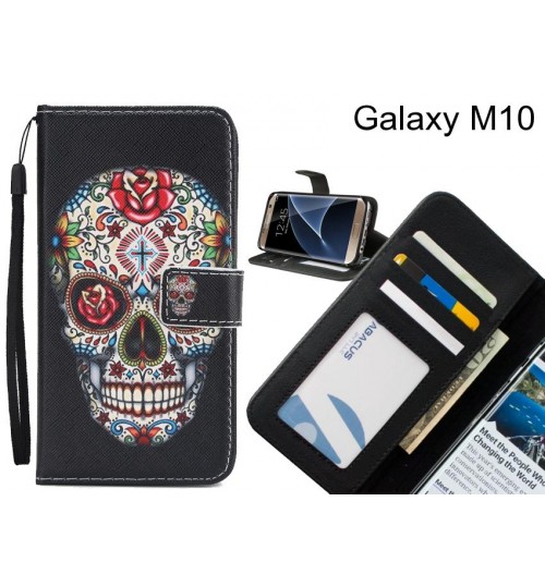 Galaxy M10 case 3 card leather wallet case printed ID