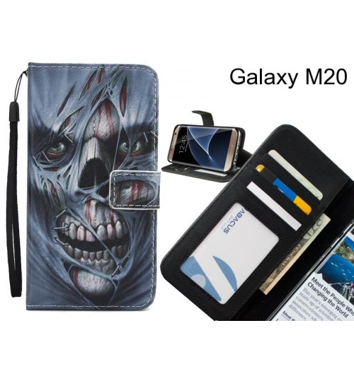 Galaxy M20 case 3 card leather wallet case printed ID