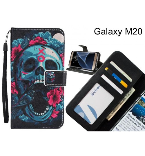 Galaxy M20 case 3 card leather wallet case printed ID