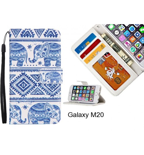 Galaxy M20 case 3 card leather wallet case printed ID