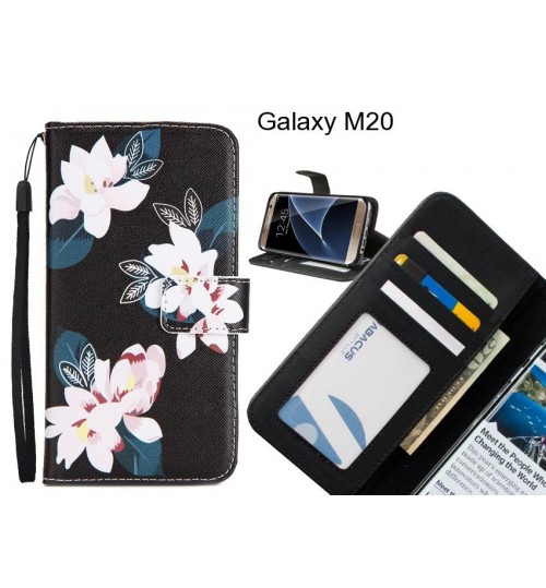 Galaxy M20 case 3 card leather wallet case printed ID