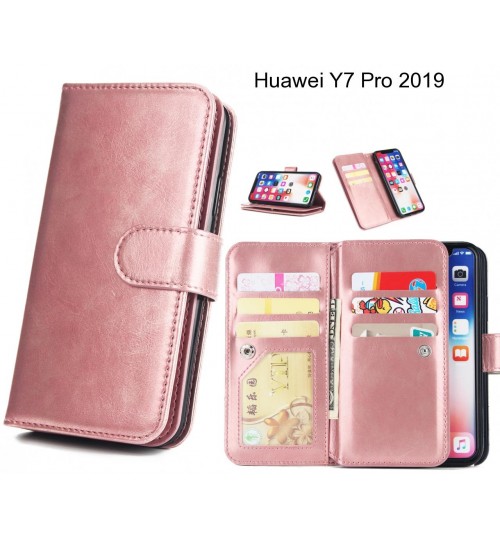 Huawei Y7 Pro 2019 Case triple wallet leather case 9 card slots