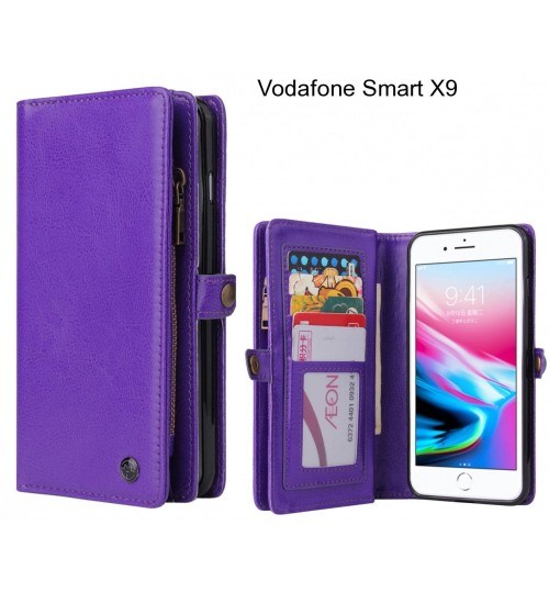 Vodafone Smart X9  Case Retro leather case multi cards cash pocket & zip