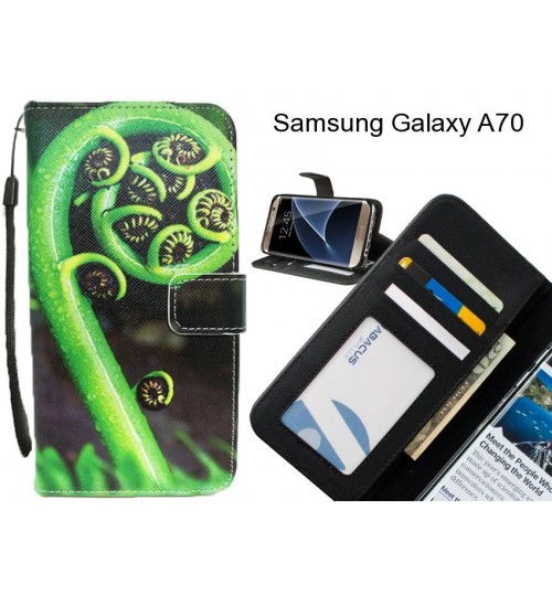 Samsung Galaxy A70 case 3 card leather wallet case printed ID