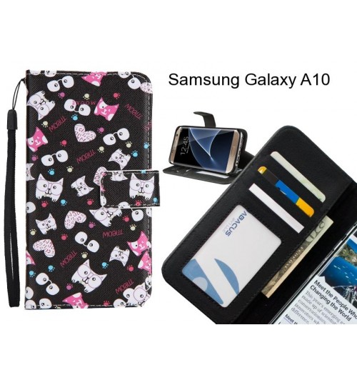 Samsung Galaxy A10 case 3 card leather wallet case printed ID