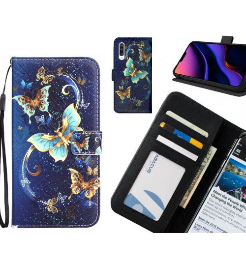 Samsung Galaxy A70 case 3 card leather wallet case printed ID