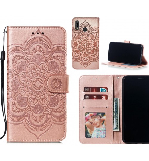 Huawei P20 lite case leather wallet case embossed pattern