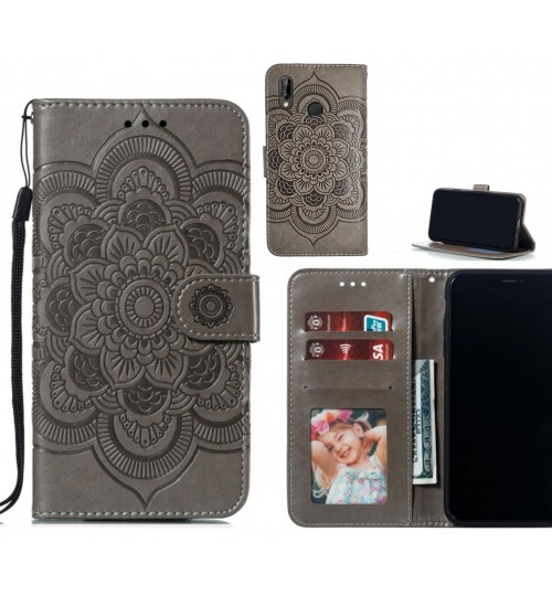 Huawei P20 lite case leather wallet case embossed pattern