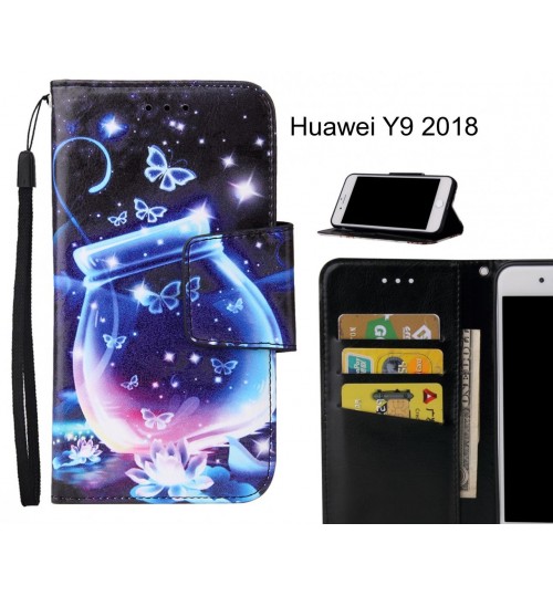 Huawei Y9 2018 Case wallet fine leather case printed