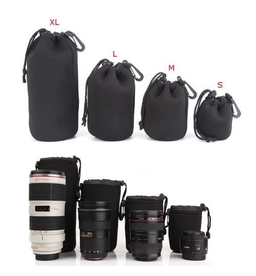 4Pcs Soft Neoprene Lens Pouch Bags