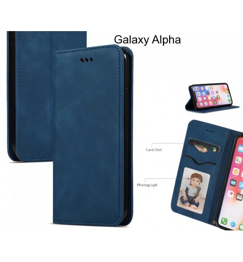 Galaxy Alpha Case Premium Leather Magnetic Wallet Case