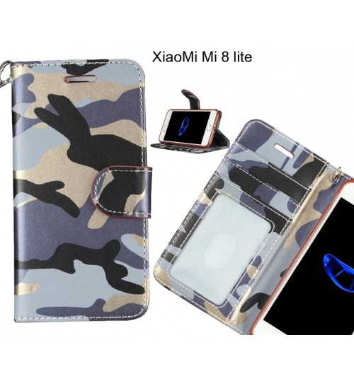 XiaoMi Mi 8 lite case camouflage leather wallet case cover