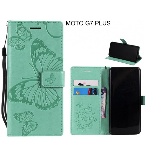 MOTO G7 PLUS case Embossed Butterfly Wallet Leather Case