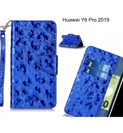 Huawei Y6 Pro 2019 Case Wallet Leather Flip Case laser butterfly