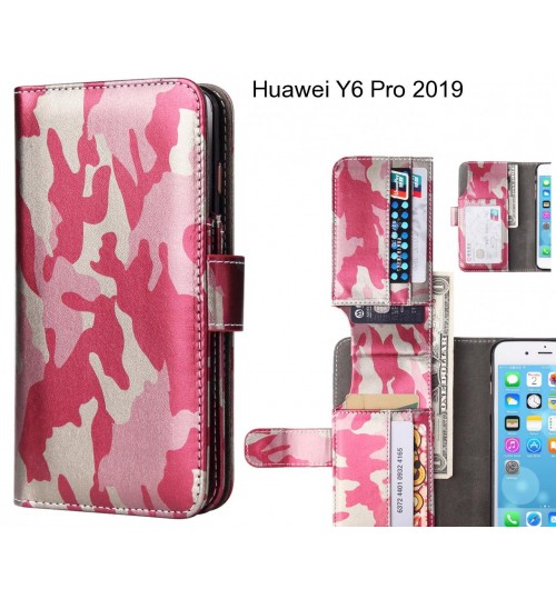 Huawei Y6 Pro 2019  Case Wallet Leather Flip Case 7 Card Slots - Pink