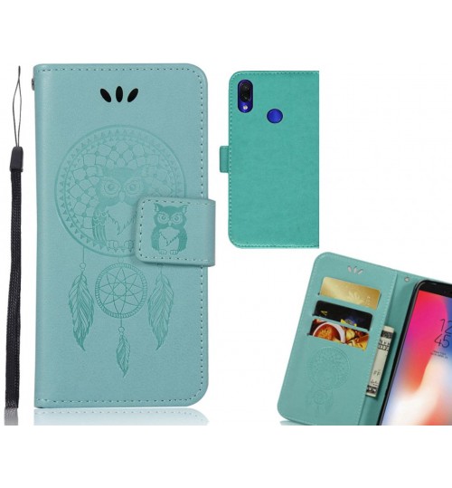 Xiaomi Redmi Note 7  Case Embossed leather wallet case owl