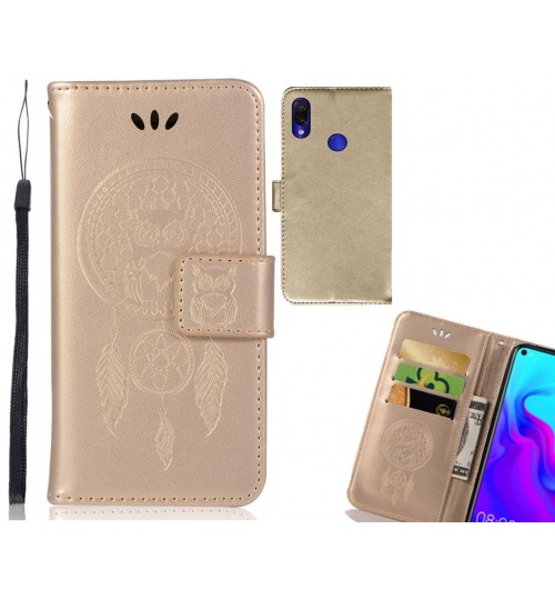 Xiaomi Redmi Note 7  Case Embossed leather wallet case owl