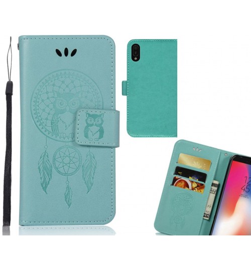 Huawei Y6 Pro 2019  Case Embossed leather wallet case owl