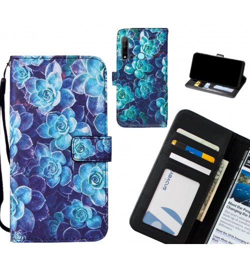 Huawei nova 5i case 3 card leather wallet case printed ID