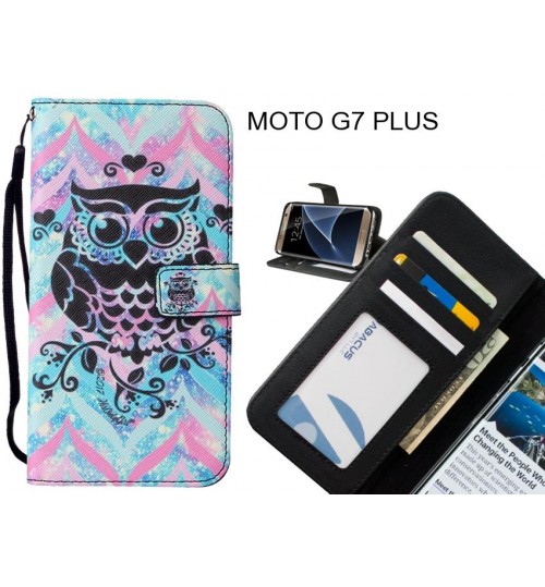 MOTO G7 PLUS case 3 card leather wallet case printed ID