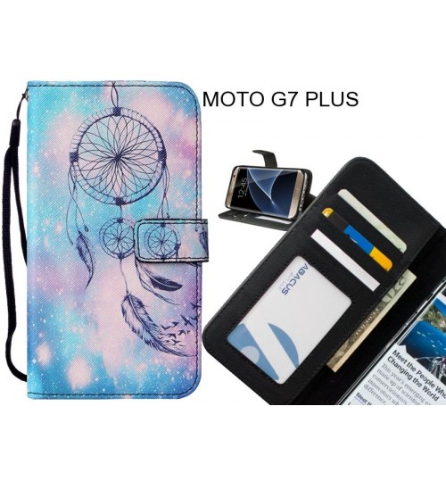 MOTO G7 PLUS case 3 card leather wallet case printed ID