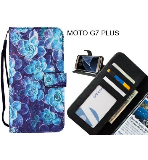 MOTO G7 PLUS case 3 card leather wallet case printed ID