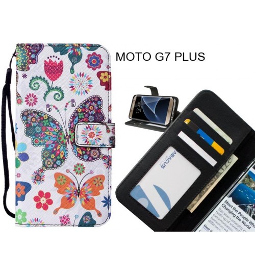 MOTO G7 PLUS case 3 card leather wallet case printed ID