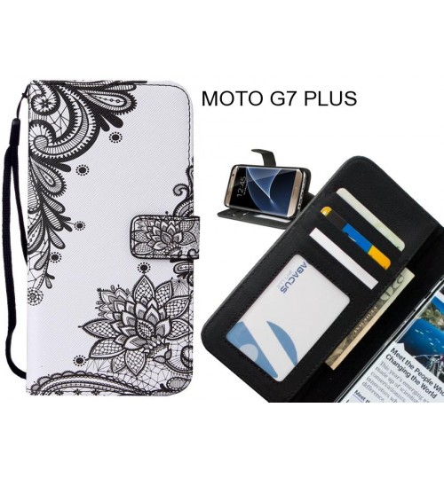 MOTO G7 PLUS case 3 card leather wallet case printed ID