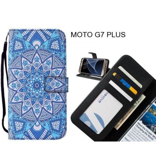 MOTO G7 PLUS case 3 card leather wallet case printed ID