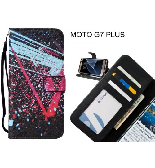 MOTO G7 PLUS case 3 card leather wallet case printed ID