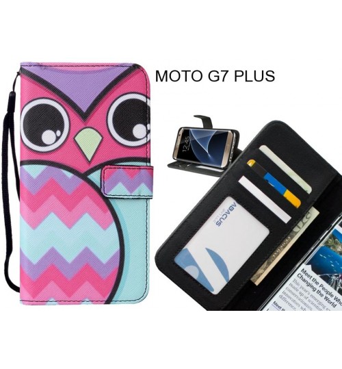 MOTO G7 PLUS case 3 card leather wallet case printed ID