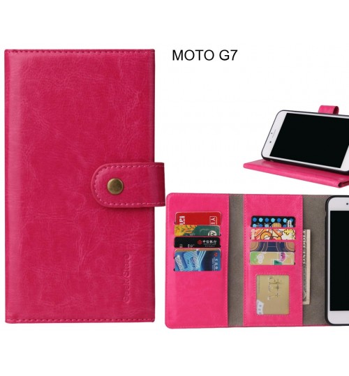 MOTO G7 9 card slots wallet leather case folding stand