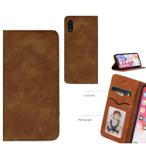 Huawei Y6 Pro 2019 Case Premium Leather Magnetic Wallet Case - Brown