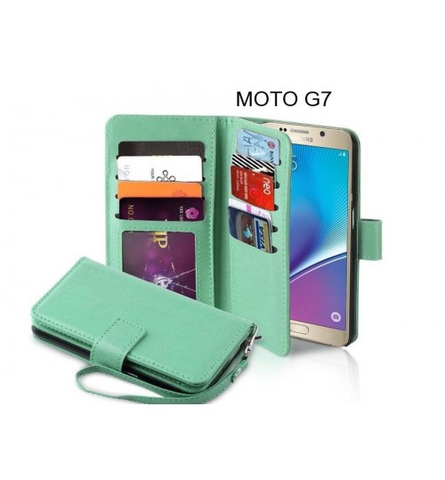 MOTO G7 case Double Wallet leather case 9 Card Slots