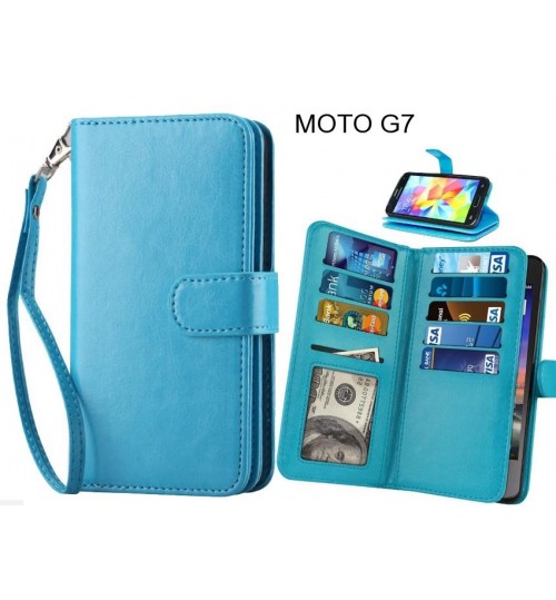 MOTO G7 case Double Wallet leather case 9 Card Slots