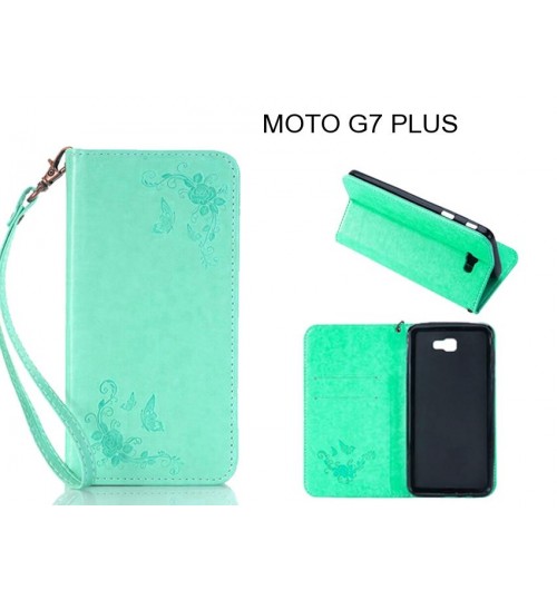 MOTO G7 PLUS CASE Premium Leather Embossing wallet Folio case