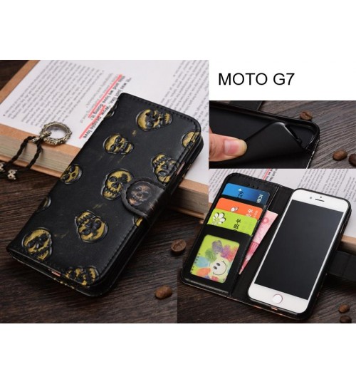 MOTO G7  case Leather Wallet Case Cover