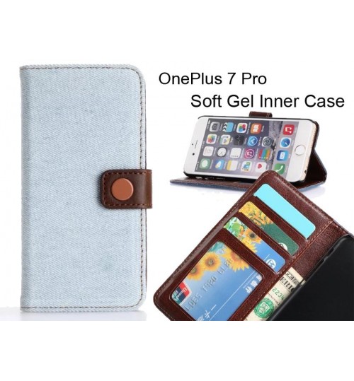 OnePlus 7 Pro  case ultra slim retro jeans wallet case